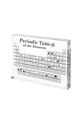 Monyee Akrilik Elementler Periyodik Tablosu: Ev Dekorasyonu, Öğretim Aracı Ve Bilim Severlere Hediye Şeffaf Siyah, Büyük Boy, 20x12.5cm