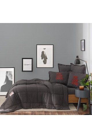 Karaca Home Motto Cotton Comfort Çift Kişilik Antrasit