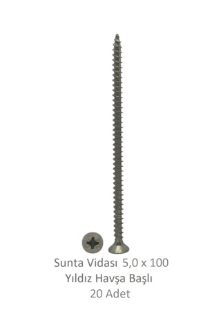 Adilon Sunta Vidası, 5,0 X 100 Mm, 20 Adet, Yhb Vida 5 x 100