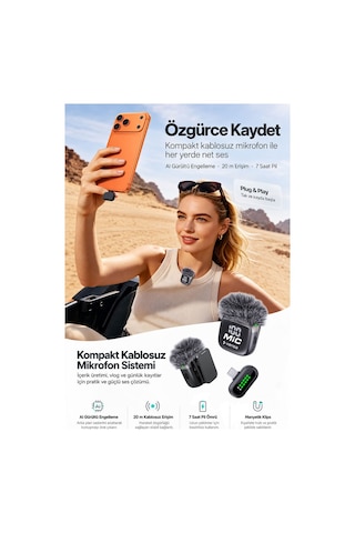 Kablosuz Yaka Mikrofonu Kh541