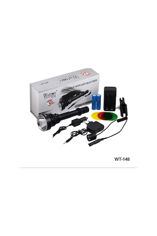 Watton Wt-148 T6 Avcı Şarjlı El Feneri Siyah