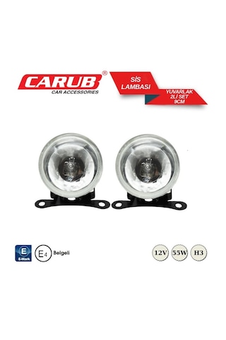 Carub Sis Lambası Yuvarlak 9cm 12v Beyaz Emark Belgeli