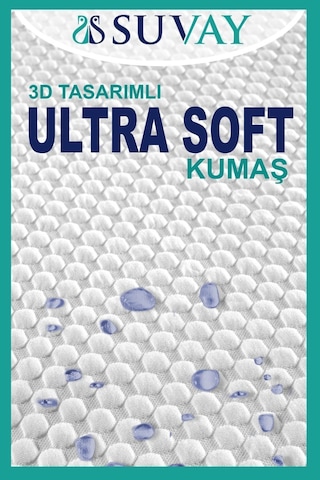 Premium Ultra Soft Sıvı Geçirmez Fitted Full Kenar Alez Tek Çift Kişilik Beyaz Renkli Yatak Koruyucu Beyaz