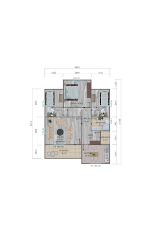 92 M2 Prefabrik Ev
