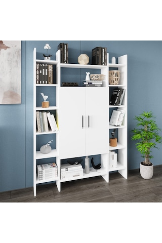 Kalender Dekor İsmar-130 Raflı Kapaklı Kitaplık İsm01