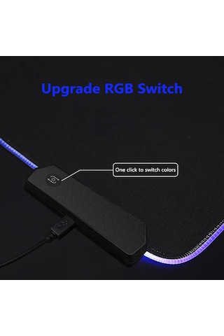 Hangfox Rgb Işıklı Oyuncu Mouse Padı, 14 Işık Modu, Usb İle Çalışır, 800x300mm, Anti Kayma Taban, Kalınlastırılmış Kilitli Kenar, Siyah Renk