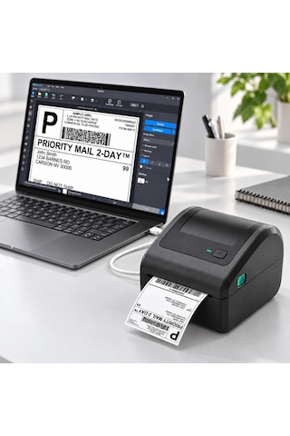 Aimo D450-bt Bluetooth Termal Etiket Yazıcı 203 Dpı 150 Mm/sn Barkod Ve Qr Kod Usb Yazıcısı