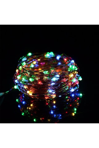 Pilli Renkli Peri Led Işık Atif Aydınlatma 5 Metre Rgb Led Siyah