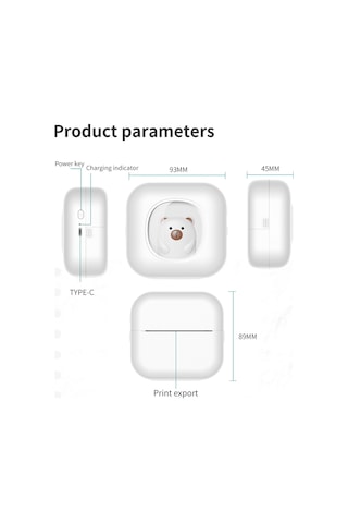 Vkemall Öğrenciler İçin Bluetooth Bağlantılı X7 Mini Hata Yazıcısı - Termal Kağıt Ve Etiket Dahil