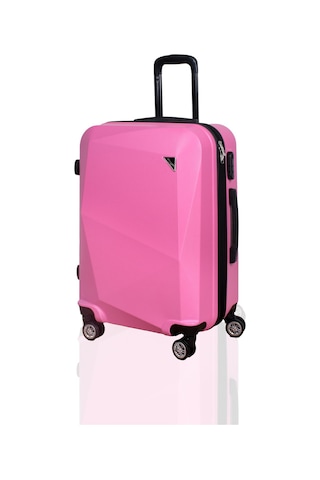 Polo&Sky Elmas Model Pebmbe Renk Orta Boy Valiz Bavul Pembe