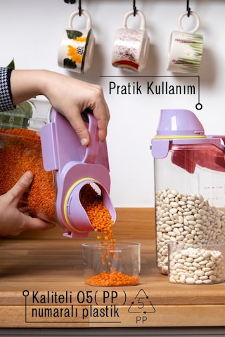 Contalı Sızdırmaz Erzak Saklama Kabı / 1800 Ml / Pembe - Tekli Pembe