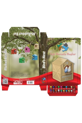 Demonte Plastik Muhabbet Kuşu Yuvalığı 15x15x20 Siyah-beyaz