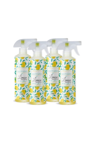 Green Lora 80 Derece Aleo vera ve Gliserinli Limon Kolonyası 16 Oz 473 ML x 4