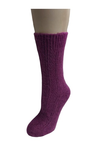 3'lü Set Dikişsiz Renkli Yün Soket Kadın Çorap-mor Mor