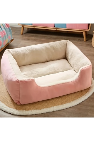 Honeybeeshop Rahat Evcil Hayvan Yatağı Pembe Kare Yuva Yüksek Kalite Xxl Boy 80x60cm Küçük Orta Boy Köpekler İçin Tüm Mevsimler