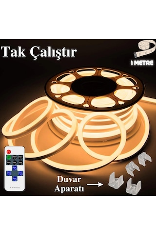 Neon Esnek Şerit Led Tak Çalıştır Kumandalı-dimmer-gün Işığı 1mt