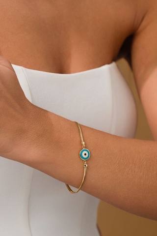 Sembolgold Balık Sırtı Altın Nazar Bileklik T13470 Renkli Çok Renkli