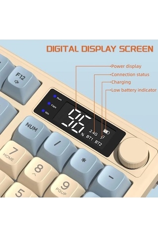 Miaxtreme Freewolf M96 2.4g+bt5.0 Çift Bağlantılı Tft Led Ekranlı Manyetik Switch Reinbow Gaming Oyuncu Klavye