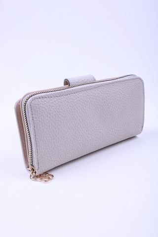 Galb Leather Büyük Boy 2 Fermuarlı Bozuk Para Bölmeli Kağıt Para Bölmeli 6 Kart Bölmeli Kadın Cüzdan 19x10 Cm Gri