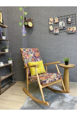 Asedia Trend Naturel Retro Sallanan Sandalye Koltuk