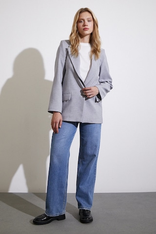 Never More Tek Düğmeli Blazer Ceket Gri Gri