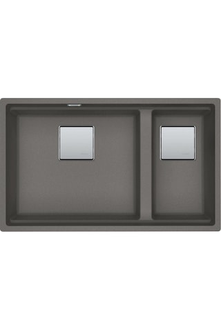 Franke Kubus Kng 120 Stone Grey, Tezgah Altı Evye Siyah