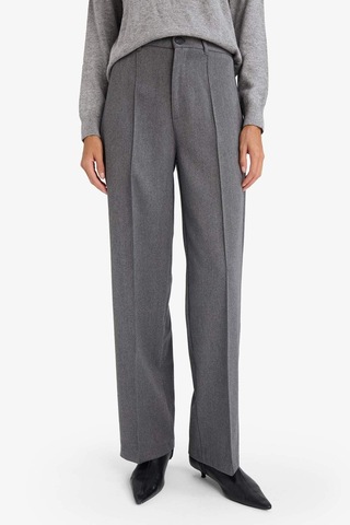 Defacto Straight Fit Yüksek Bel Düz Paça Twill Pantolon G8068ax26spar12 Antrasit-ar12