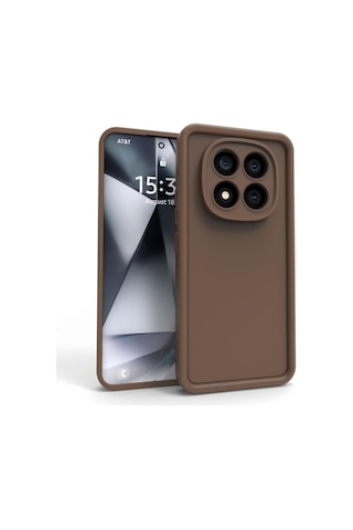 Xiaomi Redmi Note 14 Pro 5g / Poco X7 5g Kılıf Kamera Korumalı Kalın Kenarlı Viera Silikon Case Kahverengi
