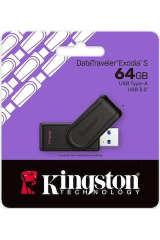 Kingston 64gb Usb3.2 Bellek Dtxs/64gb Siyah Datatraveler Exodia S