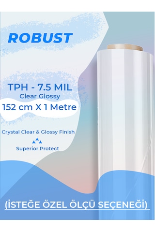 152 Cm X 1 Metre Tph Pvc Şeffaf Boya Koruma Filmi 190 Mikron Özel Kesim Seçeneği