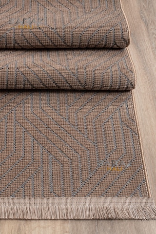 Bohem Saçaklı Kaymaz Dokuma Kilim Salon Halısı Mutfak Halısı Balkon Özel Ölçü Yolluk Krem Vizon