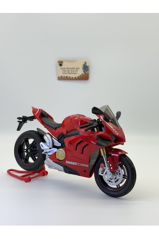 Ducati Panigale V4 Corse 1:10 Ölçek Sesli Işıklı Alloy Model Motosiklet Kırmızı Diecast