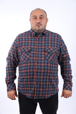Moc Grande Mocgrande Oduncu Gömlek Çift Cep Kapaklı Small Plaid 22217 Petrol