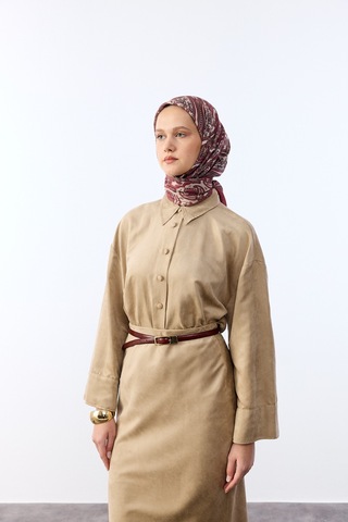 Mirsoy Scarf Zümra Desen Eşarp Bordo