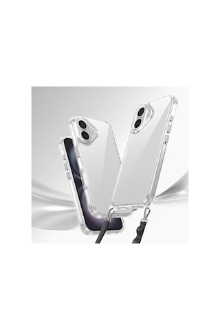 Apple iPhone 16 Plus Uyumlu Kılıf Aihttgli Takılabilir Askı Aparatlı Zore Snap Silikon Kapak-şeffaf Şeffaf