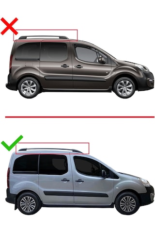 Peugeot Partner Tepee 2008-2018 Arası İle Uyumlu Basıc Model Ara Atkı Tavan Barı Gri 3 Adet