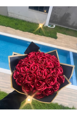 E-Çiçek 30'lu Gül Buketi Bordo Bordo