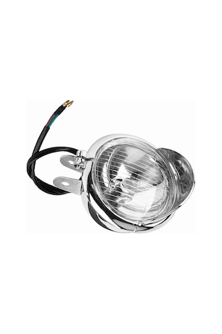 Geeroyoo Motosiklet İçin Retro Stile Adaptörlü Yardımcı Fener - 12v Dc, Dayanıklı Çelik Tabanlı, Kolay Kurulum, Yol Görüşünü Artırır