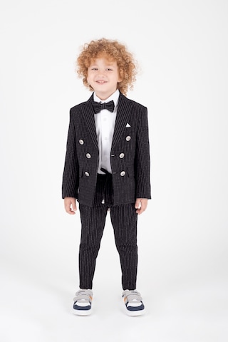 Parodi Çizgili Erkek Çocuk Takım Elbise Siyah