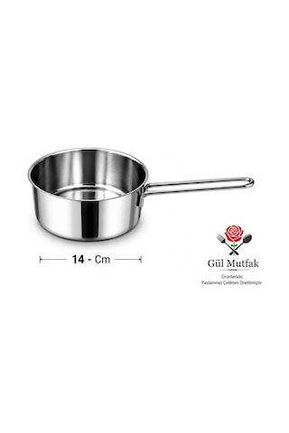 Gül Mutfak 2 Li Çelik Sütlük Seti Sosluk Paslanmaz Kaçerola 14-16 Cm Paslanmaz Çelik