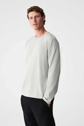 Grimelange Gravs Erkek %100 Pamuklu Yumuşak Kumaşlı Yuvarlak Yakalı Uzun Kollu Gri T-shirt Gri