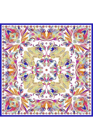 Deserto Fashion %100 Saf İpek Twill Eşarp - Özel Tasarım Tok Duruşlu 90x90 Çok Renkli