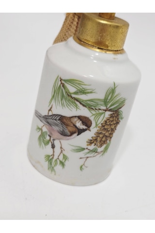 Limoges Kuş Desenli Porselen Parfüm Şişesi 12x6x6cm