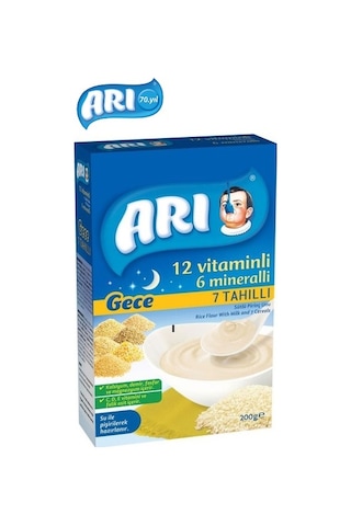 Arı Mama Pirinç Unu 200Gr Gece 7 Tahıllı Sütlü (6 Lı Set)