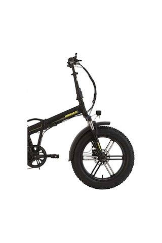 Bisan E-folding Gaz Kollu F4 Elektrikli Katlanır Bisiklet 43cm Md 20 Jant 7 Vites Mat Siyah Sarı Çok Renkli