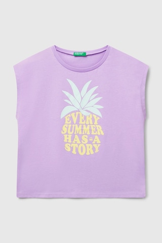 United Colors Of Benetton Kız Çocuk T Shirt 3jerc10pb Lila Lila