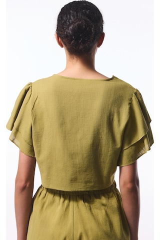 Penti Yağ Yeşili Peek Bağlama Detaylı Crop Top Üst