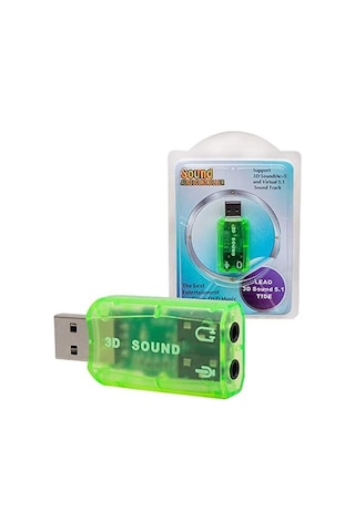 5.1 Usb Stereo Ses Adaptörü, Harici Ses Kartı, Pc Ve Dizüstü Bilgisayar İçin 3d Usb Ses Adaptörü,