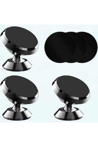 Yuntech01 3'lü Paket Manyetik Araç Telefon Tutucusu, Siyah Metal Plaka Ve Güçlü Yapıştırıcı İle Sağlam Tutuş, El-işsiz Sürücü İçin Siyah