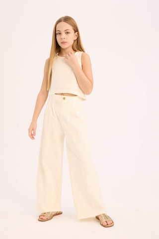 DeFacto Kız Çocuk 2'li Takım Kolsuz Bluz Geniş Bol Paça Pantolon D9487A825SMER235 Ekru